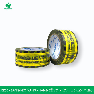 Combo 12 Cuộn băng keo HÀNG DỄ VỠ 4.7cm - Băng dính niêm phong đóng hàng