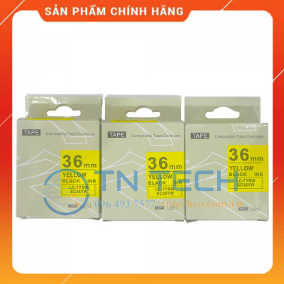 NHÃN IN TEPRA-EPSON LC-7YBW (SC36YW) – CHỮ ĐEN NỀN VÀNG 36MM X 8M [Hàng nhập khẩu]
