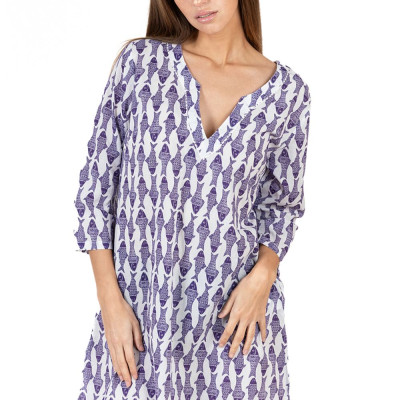 Đầm Xẻ Tà Thêu Cotton Isla Bonita