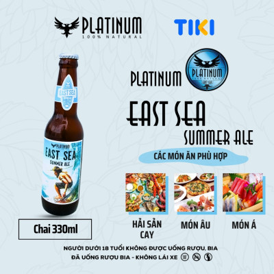 [Pack 6 Chai] Bia Thủ Công Cao Cấp Platinum East Sea Summer Ale Chai 330ml 5% Chính Hãng