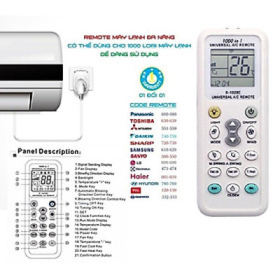 Điều khiển Remote tất cả máy lạnh hiện nay thay thế khi bị hư Remote cũ, nội địa Nhật loại tốt (Hàng Chính Hãng)