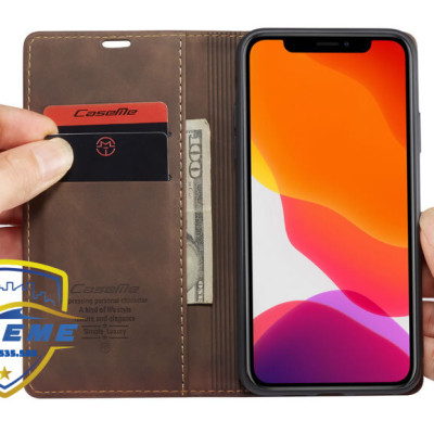 Bao da cao cấp dành cho iPhone 11 Pro Max dạng ví Caseme - Hàng Nhập Khẩu