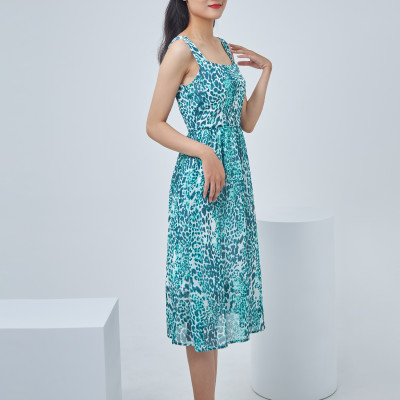 Đầm voan hoa xòe 2 dây Maxivic, La Mộc - LM0122127