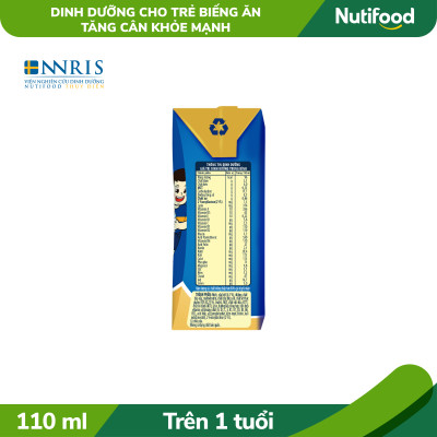 Thùng Sữa bột pha sẵn GrowPLUS+ Biếng ăn (XANH) cho trẻ tăng cân khoẻ mạnh 1+ (48 hộp x 110ml)