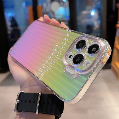 Ốp lưng 3D bảo vệ camera cho iPhone 12 / 12 Pro / 12 Pro Max / 13 / 13 Pro / 13 Pro Max / 14 / 14 Plus / 14 Pro / 14 Pro Max hiệu HOTCASE Laser Aurora - mặt lưng gợn sóng 3D, chống sốc, chống chịu mọi va đập, có khung bảo vệ camera - hàng nhập khẩu