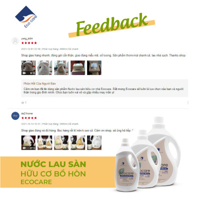 Nước lau sàn Hữu cơ Ecocare đuổi muỗi tinh dầu Quế 4000ml