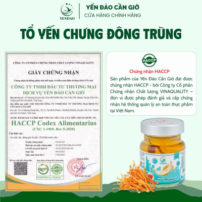 Yến Đảo - Yến Hũ Đông Trùng Hạ Thảo Hỗ Trợ Giải Nhiệt Bồi Bổ Sức Khỏe Hộp 6 Lọ 70ml