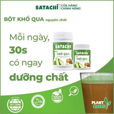 Bột Khổ Qua nguyên chất SATACHI. Tăng cường thị lực, thanh lọc cơ thể, tốt cho người tiểu đường. Hộp 258g