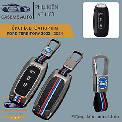 Ốp Chìa Khóa Ford Territory 2022 - 2024 Chất Liệu Hợp Kim, Kèm Móc Treo Cao Cấp - Hàng Nhập Khẩu