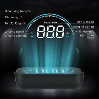 Thiết bị hiển thị và cảnh báo tốc độ hắt kính lái xe ô tô Hud M8 - OBD 2, dùng được cho đa phần các loại xe (BH 6 tháng)