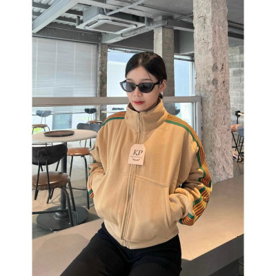 Áo khoác chống nắng cho nữ Viền Sọc Cổ Trụ Dáng Lửng thời trang cực hót-A2102