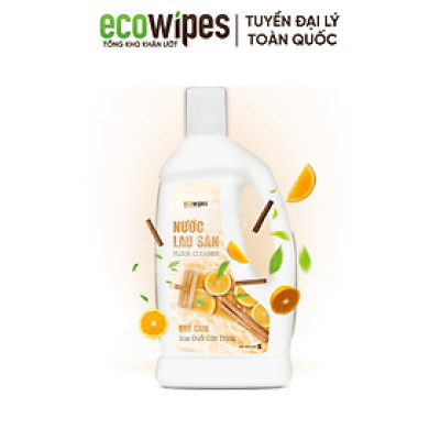 Thùng 4 Chai Nước lau sàn EcoWipes chai 1 Lít Hương tự nhiên thơm mát bảo vệ khỏi côn trùng