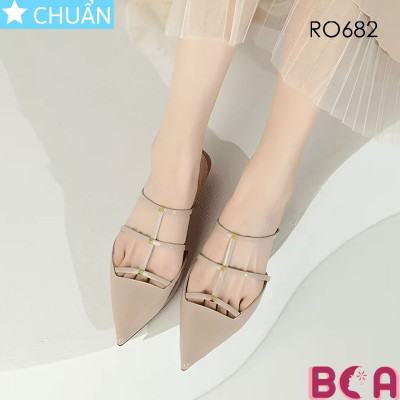 Dép Guốc Nữ Cao Gót 4cm Thời Thượng RO682 ROSATA tại BCASHOP Chất Liệu PU Cao Cấp, Dáng Nhọn Sang Trọng