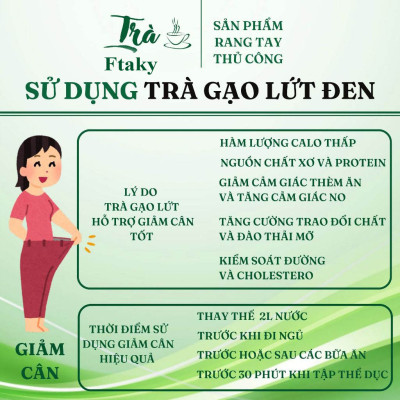 Trà Gạo Lứt Đậu Đen Túi Lọc Sao Thơm, Hỗ Trợ GiảmCân, Làm Đep Da, Chống Lão Hoá, Tiểu Đường,
