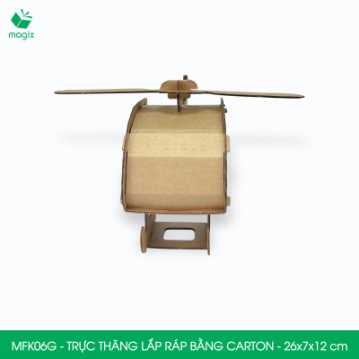 MFK06G - Trực thăng carton - 26x7x12 cm - Đồ chơi lắp ráp mô hình từ bìa carton cứng cao cấp