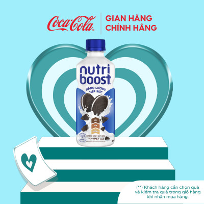Lốc  6 Chai Thực phẩm bổ sung Nước uống sữa trái cây Nutriboost hương bánh quy kem 297ml/Chai Coca-Cola Official Store_TK