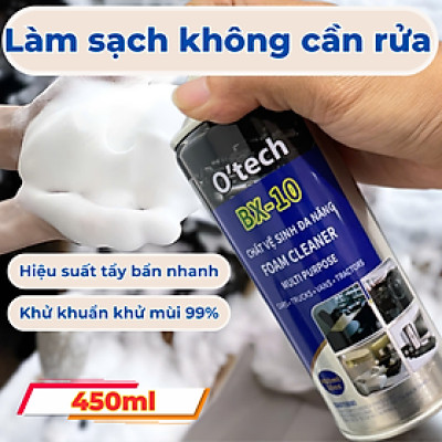 Bình Xịt Tạo Bọt Vệ Sinh Nội Thất Ô Tô, Sofa, Da, Giày, Vệ Sinh Đa Năng O’tech BX-10 Multi-Purpose Foam Cleaner - Hàng Chính Hãng
