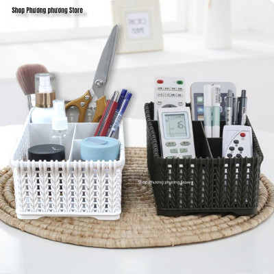 KHAY NHỰA LUXURY GIẢ MÂY HÀN QUỐC / KHAY CẮM BÚT & CARD VĂN PHÒNG KHAY ĐỂ MỸ PHẨM ĐÁNG YÊU XINH XINH M-SL4005