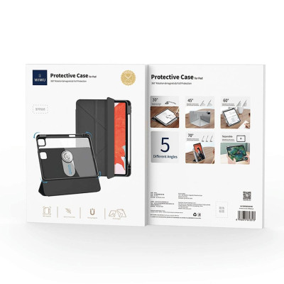Case/ Bao Da ipad Xoay Nam Châm 360 WIWU Rotative Magnetic 2in1 Tháo Rời Cho ipad Pro 11 inch M4 2024 - Hàng chính hãng
