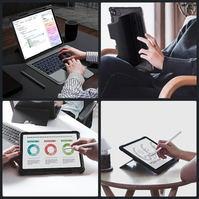 Bao Da Kèm Bàn Phím cho iPad Pro 11 inch / iPad Pro 13 inch 2024 M4 Nillkin Bumper Combo Case Keyboard- Hàng Chính Hãng 