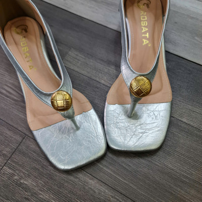 Dép nữ xỏ ngón, bít gót, đế xuồng ROSATA RO727 - 3p - Bạc, Hồng - BKSTORE