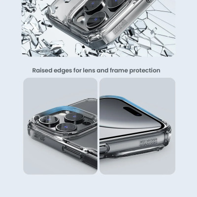 Ốp lưng dành cho iPhone 16 Pro Max, iPhone 16 Pro, iPhone 16 Plus, iPhone 16 hiệu NILLKIN Nature TPU Pro trong suốt chống sốc cao cấp - Hàng chính hãng.