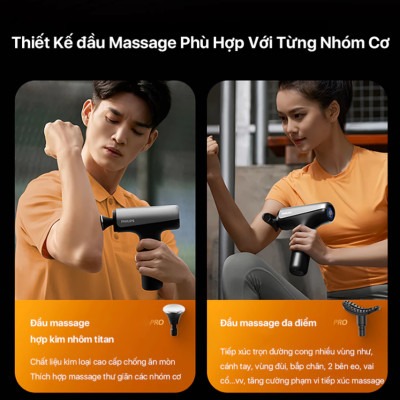Máy Massage Cầm Tay PHILIPS 7325 đầu massage hợp kim nhôm titan 6 đầu massage chuyên sâu - Hàng chính hãng