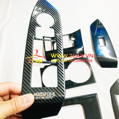 Ốp nội thất Carbon xe Mazda CX5/ Cx-5 2018 2019 2020 2021 2022 vân Cacbon kim loại cao cấp