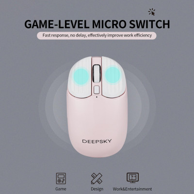 DEEPSKY BG90 Chuột sạc không dây hai chế độ BT5.0 + 2.4G với 6 DPI có thể chơi game trong văn phòng - màu vàng