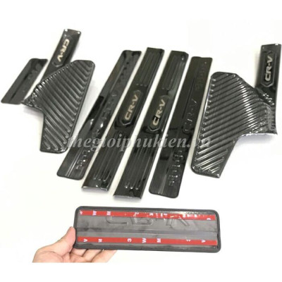 Bộ sản phẩm ỐP BẬC CỐP VÀ BẬC CỬA vân Titan xe Honda CRV, CR-V 2018-2019