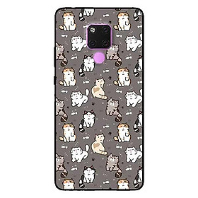 Ốp lưng dành cho Huawei 5t - Mate 20 - Mate 20 Pro mẫu Họa Tiết Mèo Xám