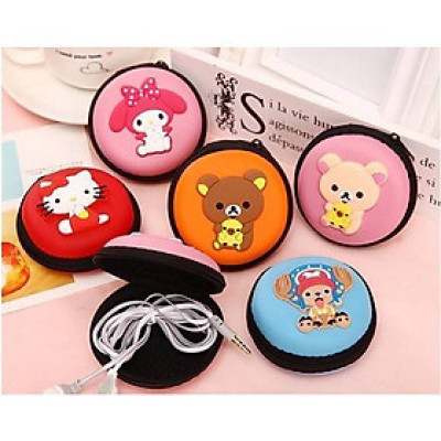 Bóp Đựng Tai Nghe, Dây Cáp Sạc Tròn Hình Thú Nhiều Hình