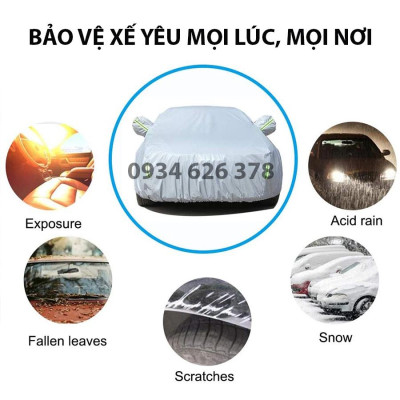 Bạt phủ xe ô tô Hyundai Accent 3 lớp tráng bạc thông minh, chất liệu vải dù oxford cao cấp, áo chùm bảo vệ xe 4,5,7 chỗ