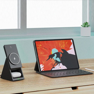 Giá đỡ Choetech T600 điện thoại mag-safe tích hợp sạc không dây 3in 1 (Hàng chính hãng)