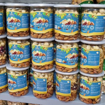 Mixed Nuts 5 loại hạt dinh dưỡng macca, hạt điều, óc chó đỏ, óc chó vàng, hạnh nhân đã tách vỏ ( hũ 250gr)