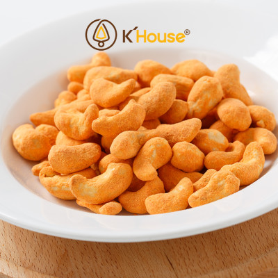 Hạt Điều Phô Mai Túi Zipper 200gr - Hạt Điều K House Bình Phước - Vị phô mai thơm ngon, bùi béo, giòn rụm