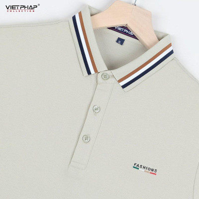 Áo Polo Nam VIỆT PHÁP Form Basic Chất liệu Cotton Pique co giãn thấm hút mồ hồi tốt 2A002