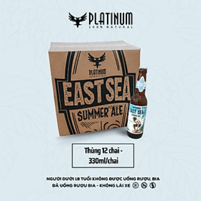 [Thùng 12 Chai] Bia Thủ Công Cao Cấp Platinum East Sea Summer Ale Chai 330ml 5% Chính Hãng