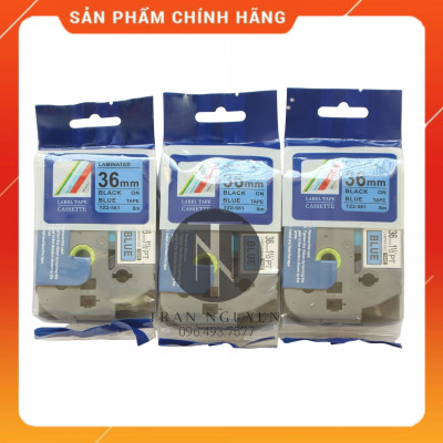 [Combo 5 hộp] Nhãn In Brother Tz2-561 - Đen nền Dương 36mm x 8m - Hàng nhập khẩu