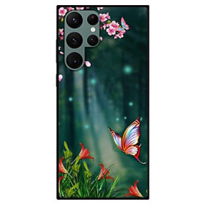 Ốp lưng dành cho Samsung S22 - S22 Plus - S22 Ultra - Bướm Và Hoa Đỏ