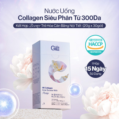 NƯỚC UỐNG COLLAGEN GILAA SIÊU PHÂN TỬ 300DA GILAA KẾT HỢP PEONY TRẺ HÓA CÂN BẰNG NỘI TIẾT (20g x 15 gói)