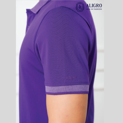 Áo phông polo nam trơn màu tím aligro ALGPLO27