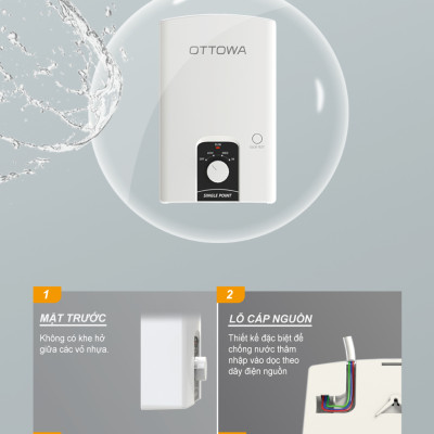 Máy tắm nước nóng OTTOWA TC4501- Hàng chính hãng