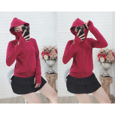 Áo khoác chống nắng nữ nỉ da cá thời trang -Xanh lá