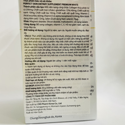 Viên uống trắng da perfect skin cao cấp độc quyền damode 