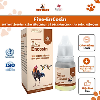 Five-EnCosin Hỗ Trợ Tiêu Hóa Giảm Tiêu Chảy Gà Đá, Chim Cảnh An Toàn, Hiệu Quả