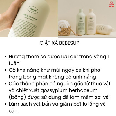 Nước Giặt Quần Áo Không Gây Kích Ứng Da Nhập Khẩu Hàn Quốc Bebesup