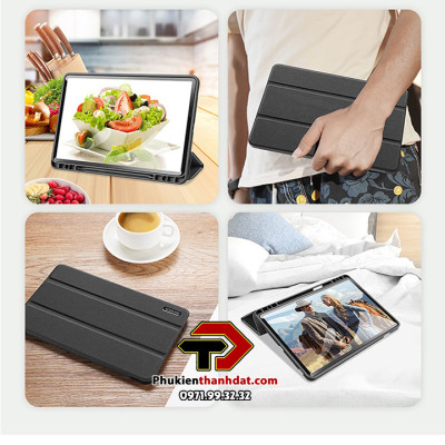Bao da có ngăn để bút dành cho Samsung Galaxy Tab S8 chính hãng Dux Ducis Domo - Hàng chính hãng