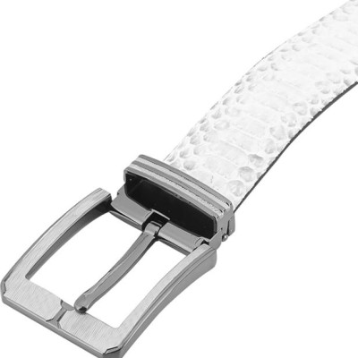 Thắt Lưng Nam Da Trăn VIP Bản Lớn Đầu Kim Huy Hoàng HT4340 - Trắng