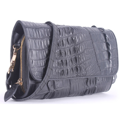 HJ6246-47-48-49 - Túi xách nữ da cá sấu Huy Hoàng đeo chéo 2 gai màu đen, nâu đỏ, vàng bò, nâu đất